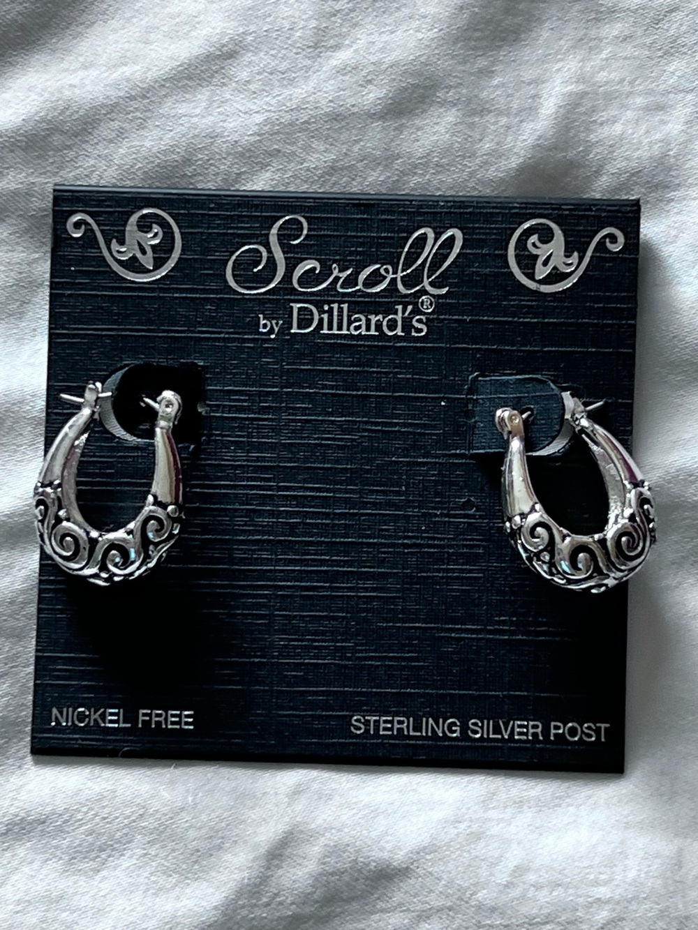 Scroll by Dillard's Sterling Silver Scroll Hoop Earrings - Silver